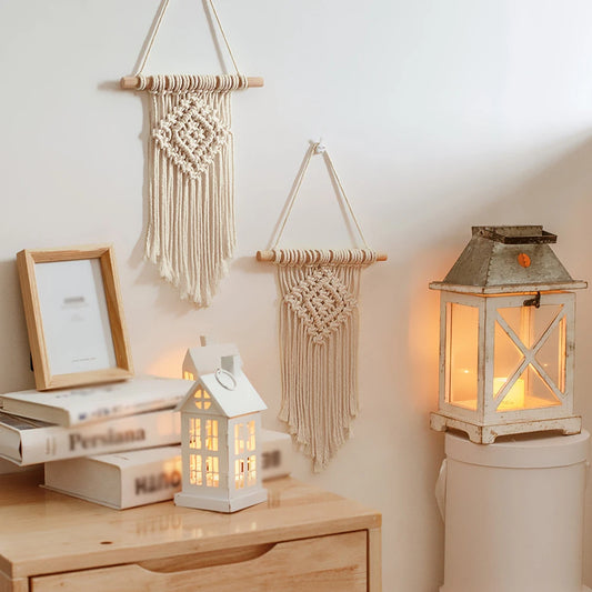 🧵 Bohemian Macrame Wall Hanging – Hand-Woven Tapestry for Modern & Rustic Decor